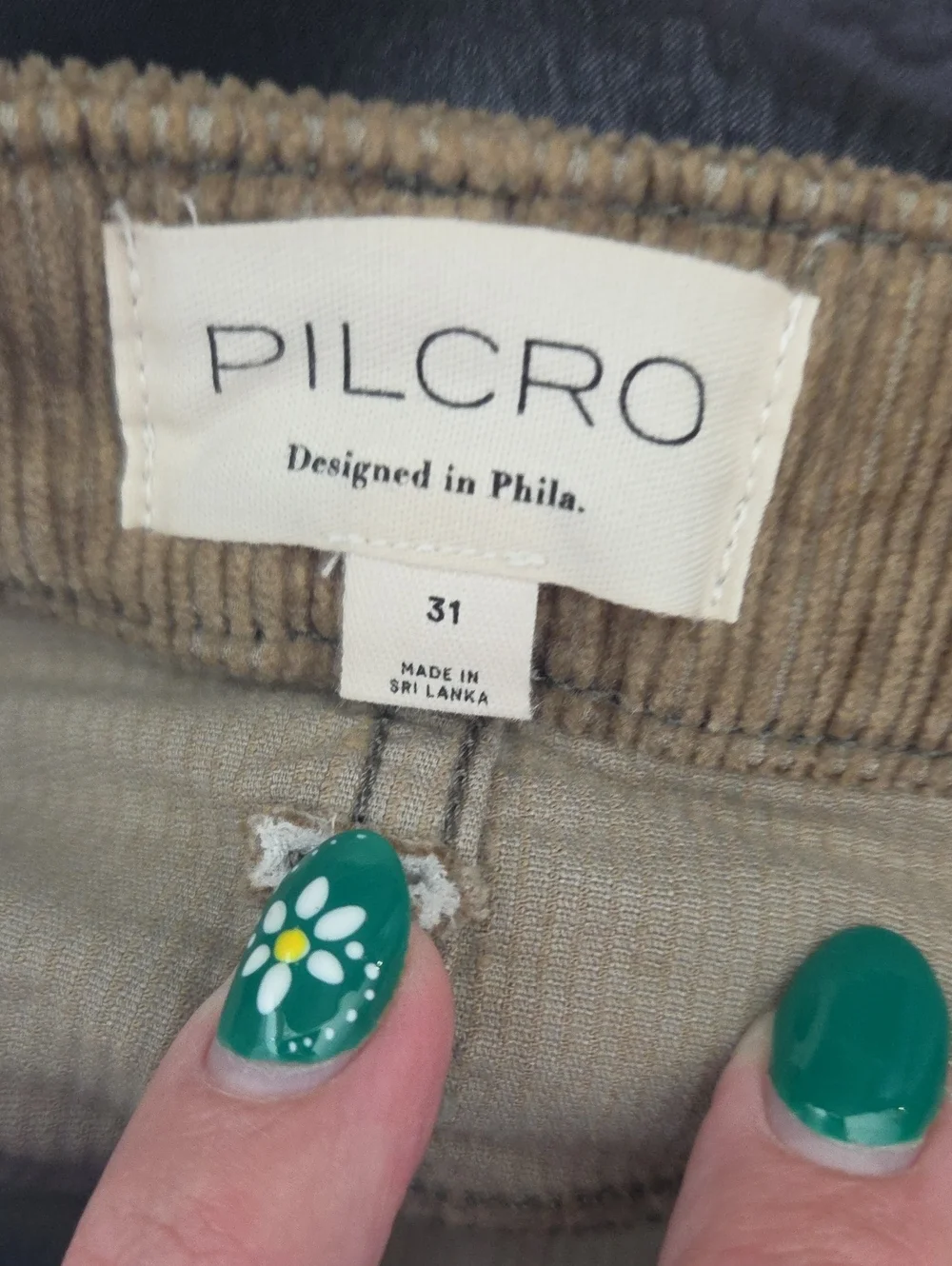 Anthropologie Pilcro The Yaya Mid-Rise Corduroy Crop Flare Jeans Brown Women 31 - Picture 2 of 5